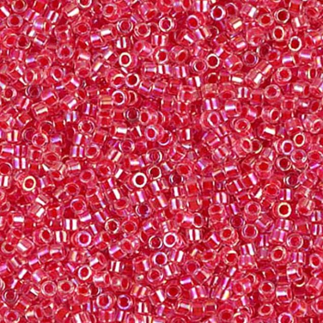Dark Coral Lined Crystal AB Miyuki Delica 11/0 DB0075
