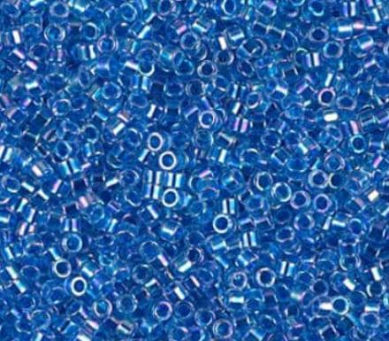 DB0077 11/0 Blue Lined Crystal AB Miyuki Delica