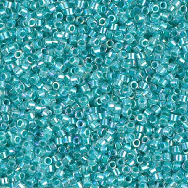 Turquoise Green Lined Crystal AB Miyuki Delica 11/0 DB0079