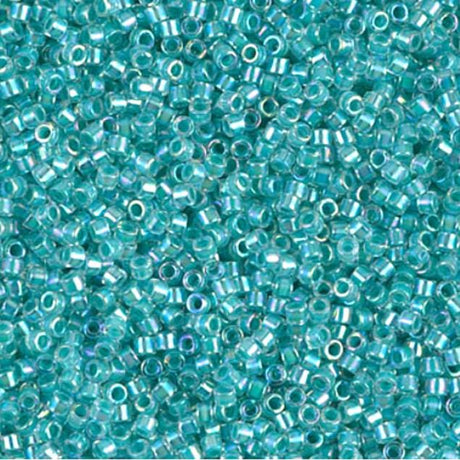 Turquoise Green Lined Crystal AB Miyuki Delica 11/0 DB0079