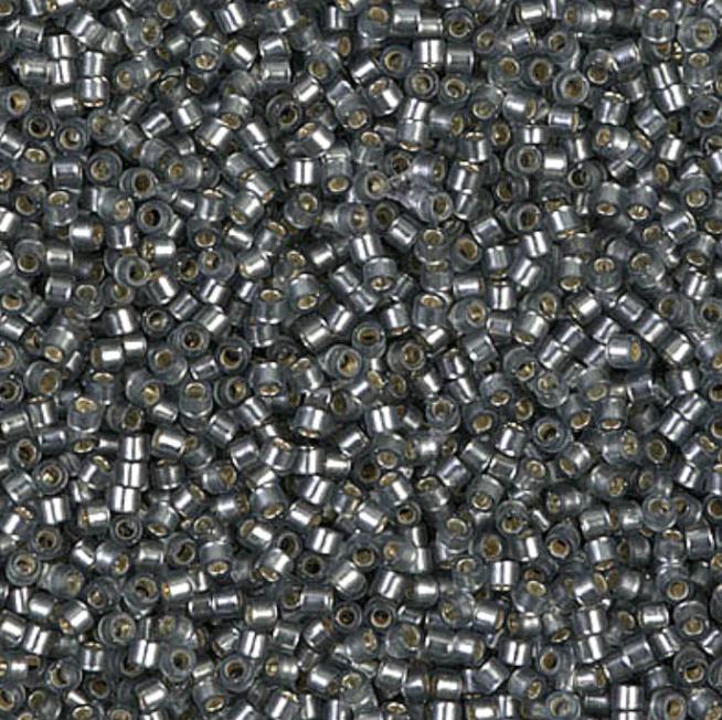 Dyed Semi-Frosted Silver Lined Gray Miyuki Delica 11/0 DB0697