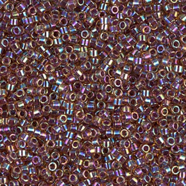 Cranberry Lined Light Topaz AB Miyuki Delica 11/0 DB0091