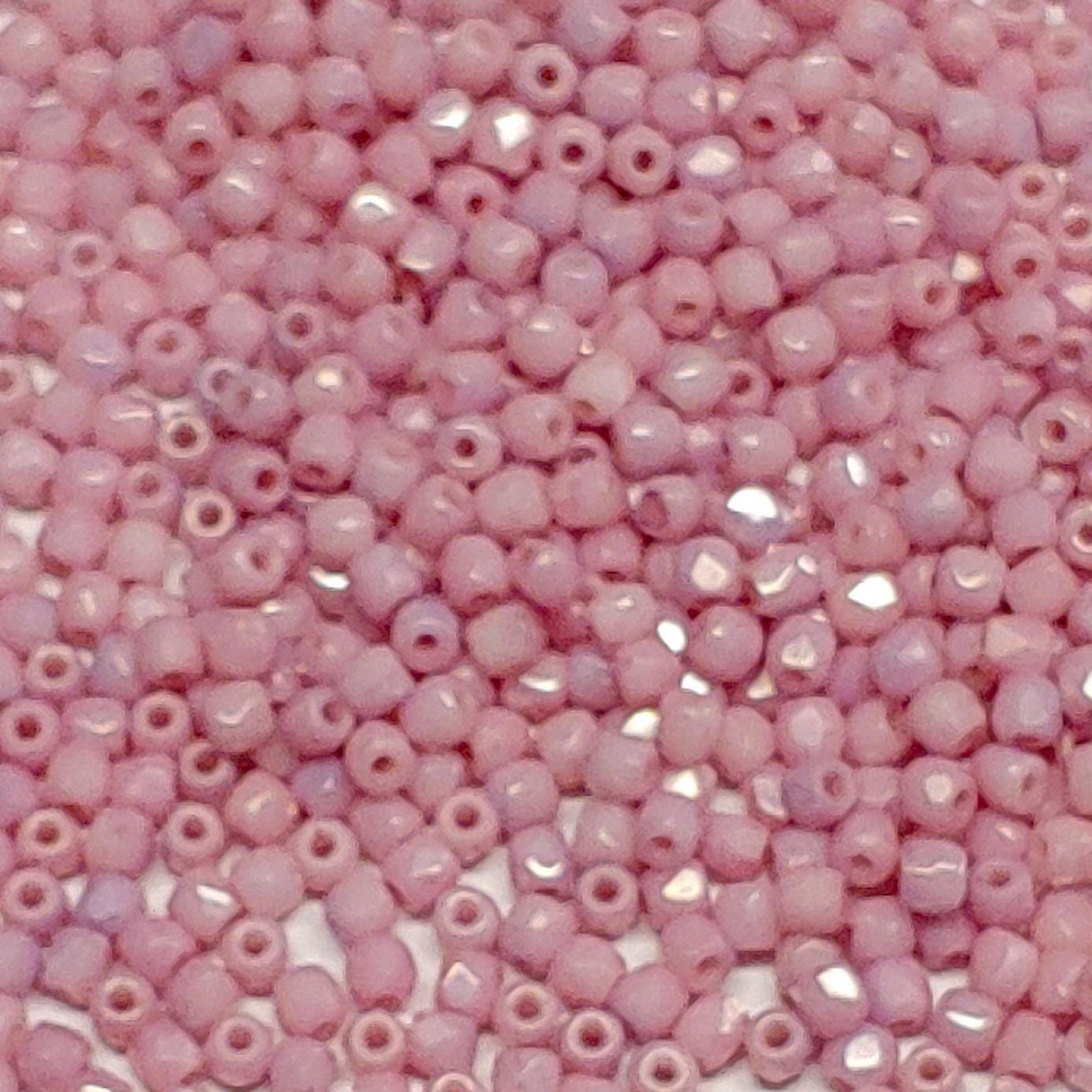 True 2MM Pink Luster, Fire Polish Czech Glass