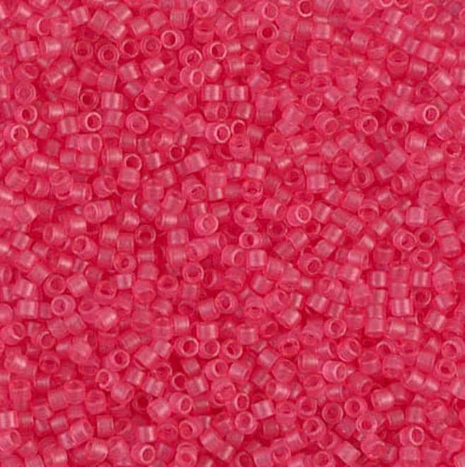 Dyed Semi-Frosted Transparent Bubble Gum Pink Miyuki Delica 11/0 DB0780