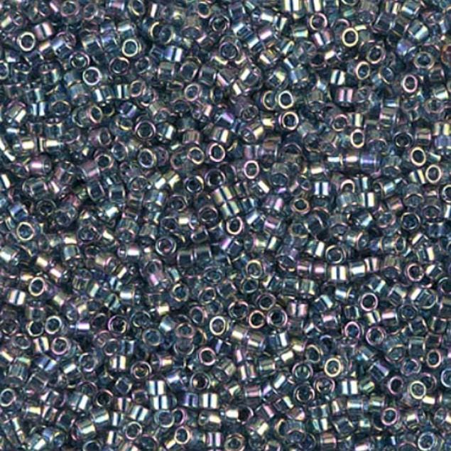 Transparent Blue Gray Rainbow Gold Luster Miyuki Delica DB0111 11/0