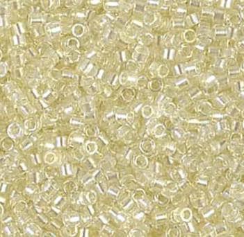DB1676 11/0 Pearl Lined Transparent Pale Yellow AB Miyuki Delica