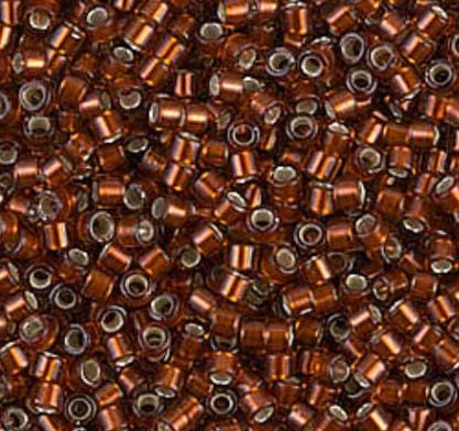 DB1683 11/0 Silver Lined Glazed Dark Topaz Miyuki Delica