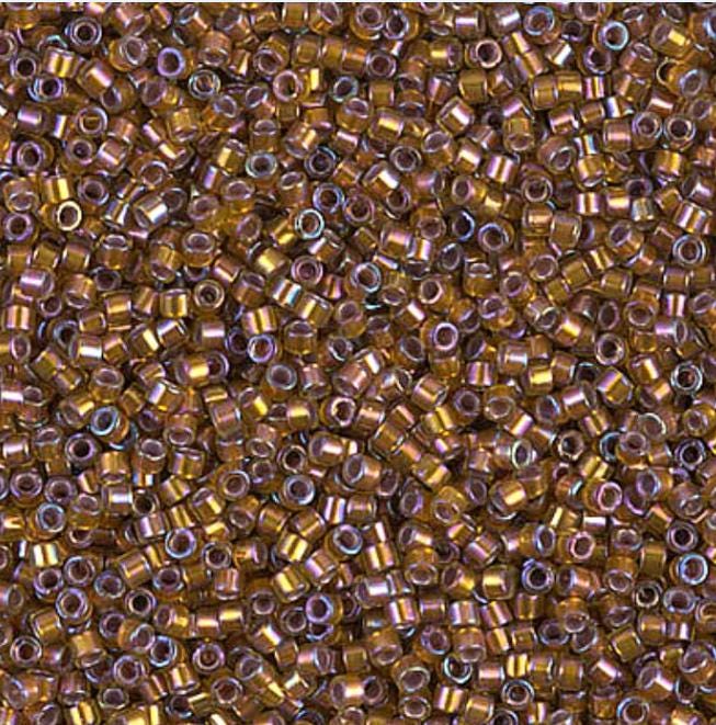 Silver Lined Glazed Dark Saffron AB Miyuki Delica 11/0 DB1691