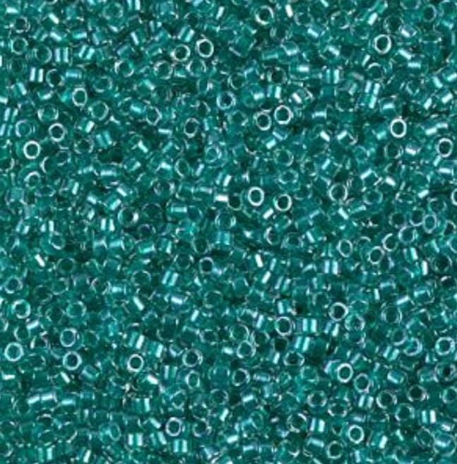 Sparking Dark Aqua Green Lined Crystal Miyuki Delica 11/0 DB0918
