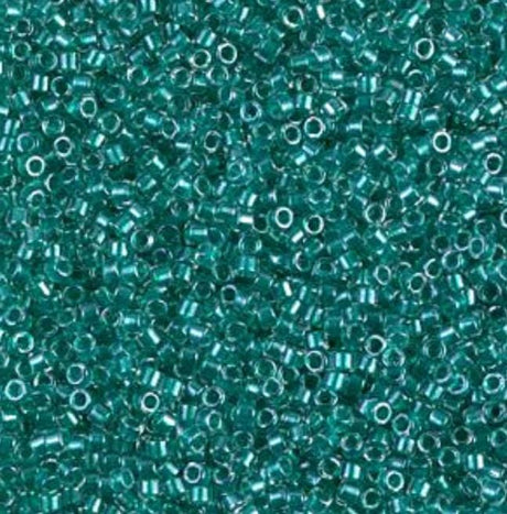 Sparking Dark Aqua Green Lined Crystal Miyuki Delica 11/0 DB0918