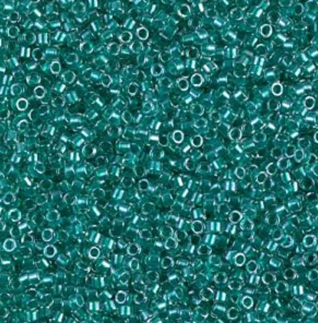 Sparking Dark Aqua Green Lined Crystal Miyuki Delica 11/0 DB0918