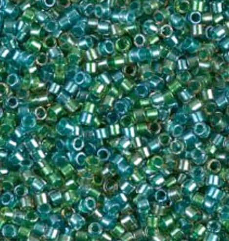 DB0984 11/0 Sparkling Lined Aqua Fresco Mix Miyuki Delica