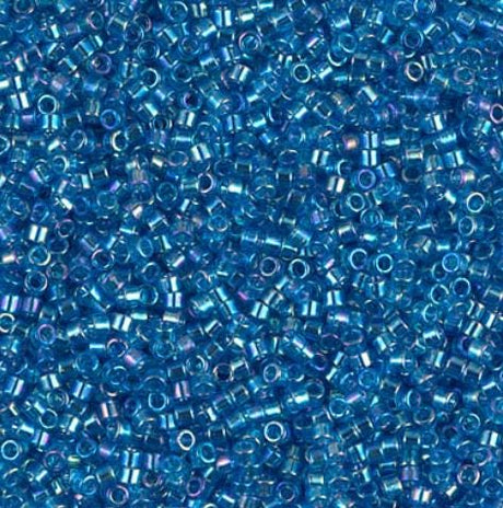 DB0177 11/0 Transparent Capri Blue AB Miyuki Delica