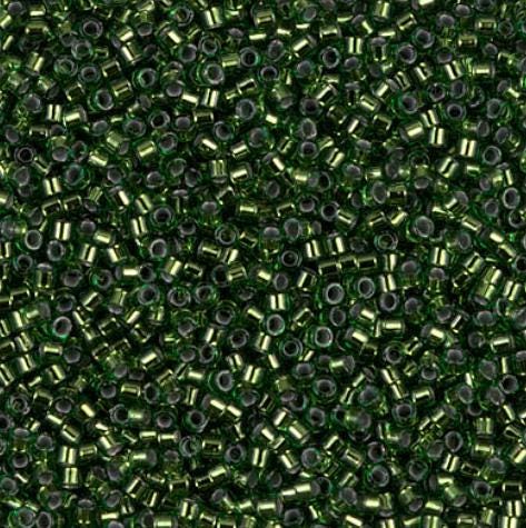 DB0182 11/0 Silver Lined Jade Green Miyuki Delica