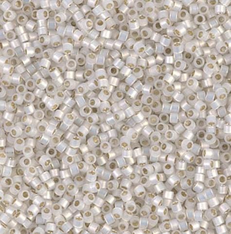 DB0223 11/0 Silver Lined White Opal AB Miyuki Delica