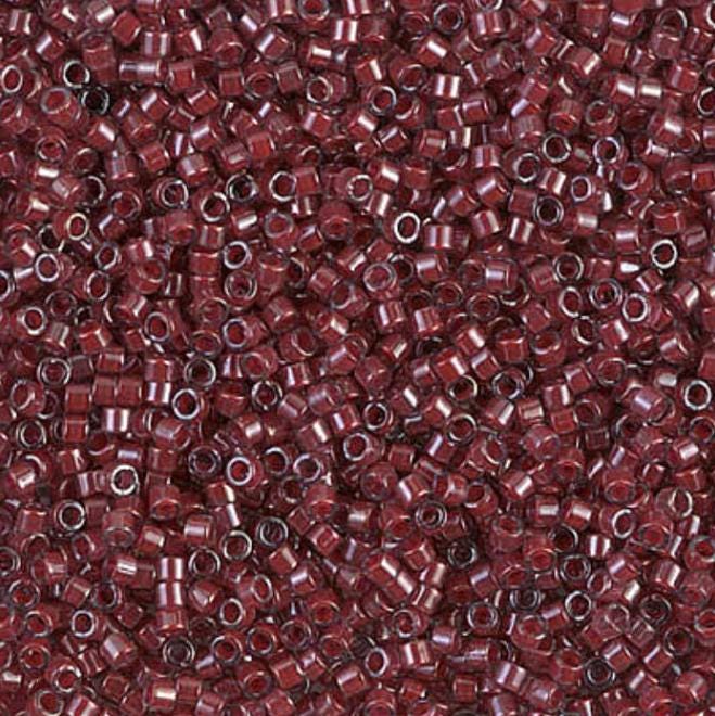 DB0280 11/0 Cranberry Lined Crystal Luster Miyuki Delica