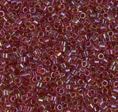 DB0282 11/0 Cranberry Lined Light Topaz Miyuki Delica