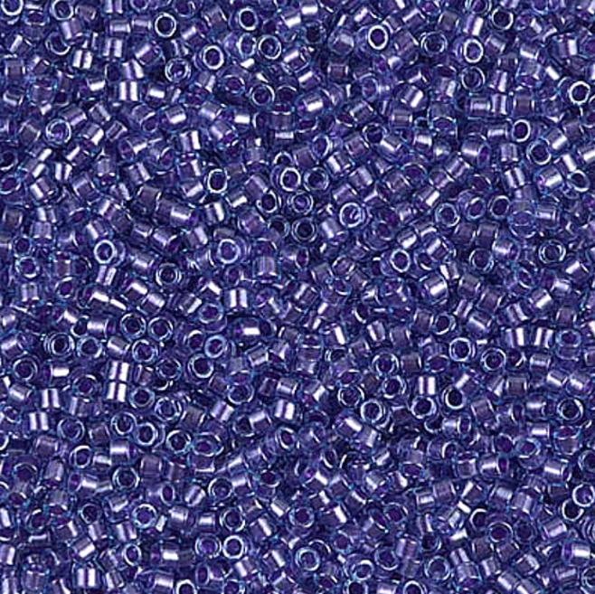 DB0284 11/0 Sparkling Purple Lined Aqua Luster Miyuki Delica