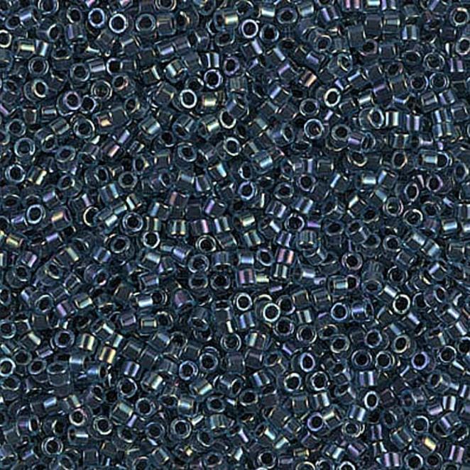 DB0286 11/0 Midnight Blue Lined Aqua AB Miyuki Delica