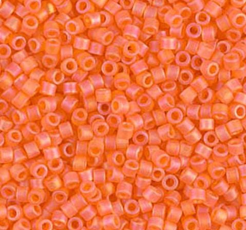 DB0855 11/0 Matte Transparent Orange AB Miyuki Delica