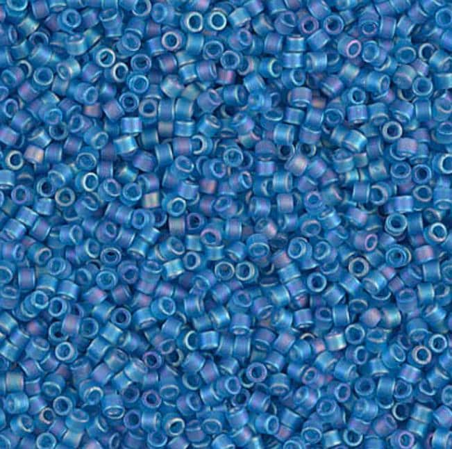 Matte Transparent Capri Blue AB Miyuki Delica 11/0 DB0862