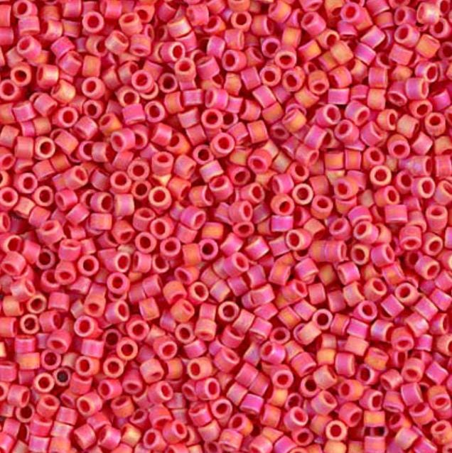 Matte Opaque Vermillion Red AB Miyuki Delica 11/0 DB0873