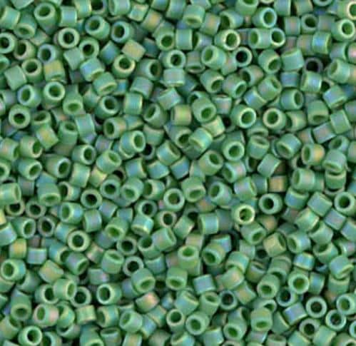 DB0877 11/0 Matte Opaque Green AB Miyuki Delica