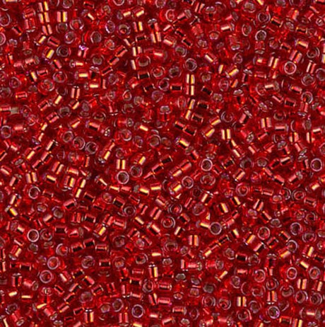 Dyed Silver Lined Red Miyuki Delica 11/0 DB0602
