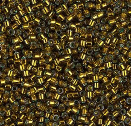 DB0604 11/0 Dyed Silver Lined Golden Olive Miyuki Delica