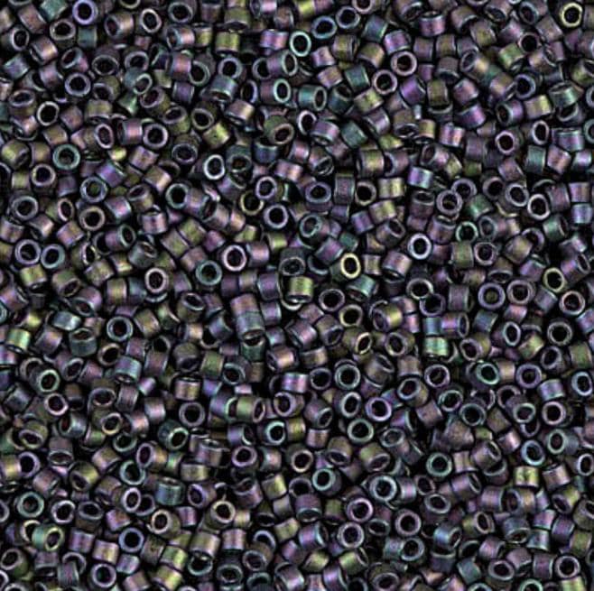 Matte Metallic Plum Emerald Gold Iris Miyuki Delica 11/0 DB1053