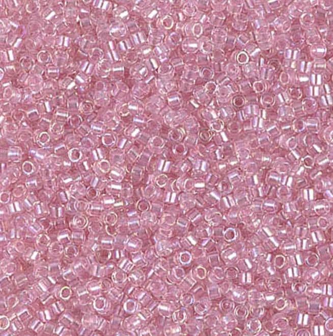 Pearl Lined Transparent Pink AB Miyuki Delica 11/0 DB1673