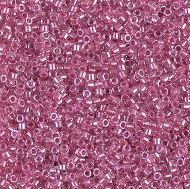 Sparking Peony Pink Lined Crystal Miyuki Delica 11/0 DB0902