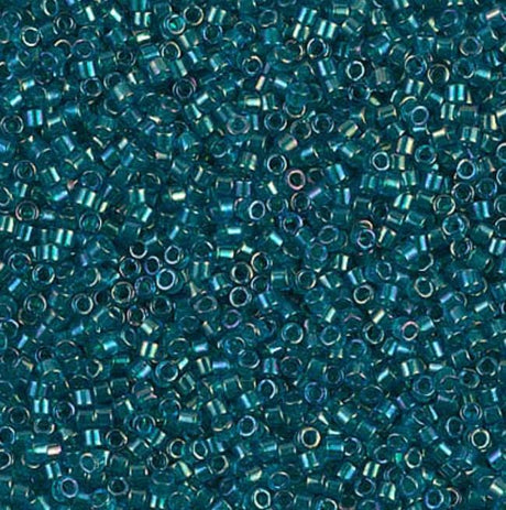 DB1764 11/0 Emerald Lined Aqua AB Miyuki Delica
