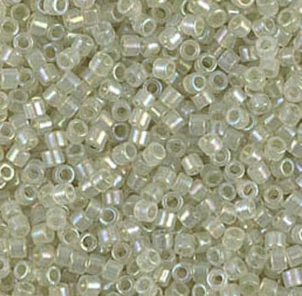 DB1765 11/0 Sparkling Celery Lined Opal AB AB Miyuki Delica