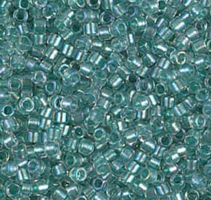 DB1767 11/0 Sparkling Aqua Green Lined Crystal AB Miyuki Delica