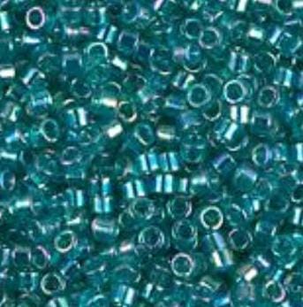 DB1248 11/0 Transparent Caribbean Teal AB Miyuki Delica