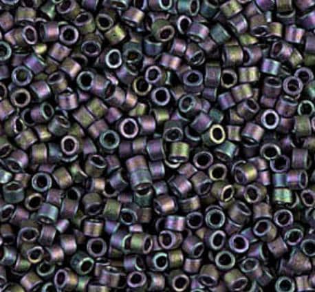 DB1053 11/0 Matte Metallic Plum Emerald Gold Iris Miyuki Delica