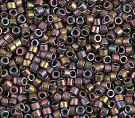 DB1055 11/0 Matte Metallic Gray Dusk Gold Iris Miyuki Delica