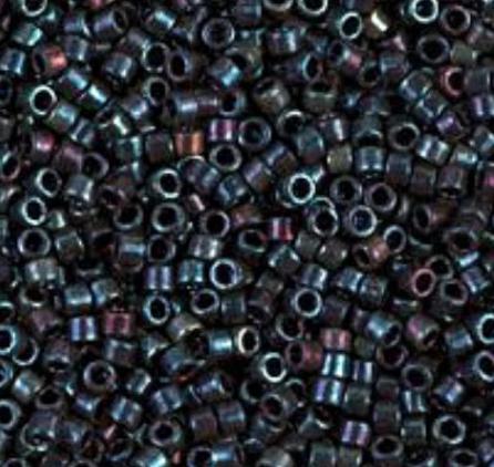 DB1003 11/0 Metallic Midnight Blue Gold Iris Miyuki Delica