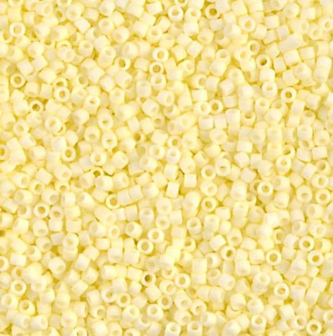 DB1511 11/0 Matte Opaque Pale Yellow AB Miyuki Delica