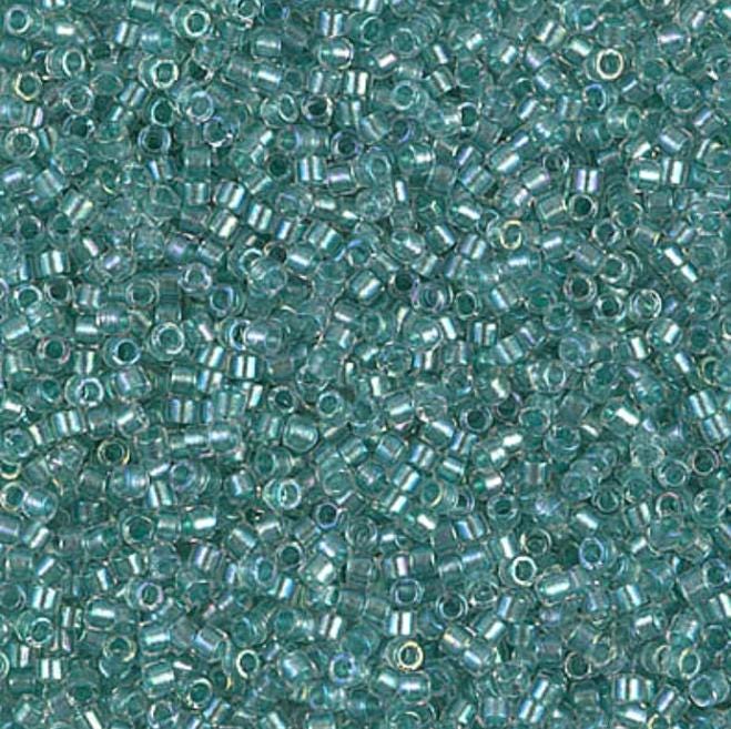 Sparkling Aqua Green Lined Crystal AB Miyuki Delica 11/0 DB1767