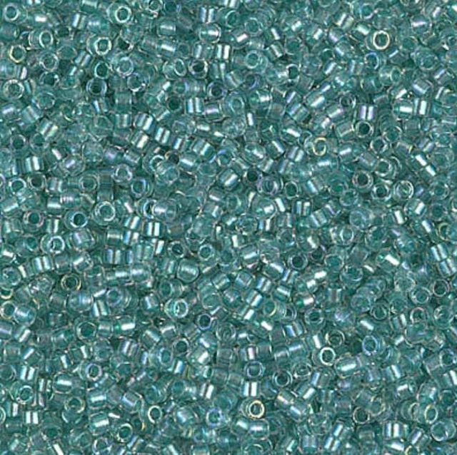 Sparkling Aqua Green Lined Crystal AB Miyuki Delica 11/0 DB1767