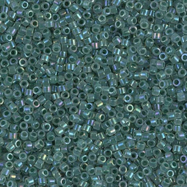 Forest Green Lined Opal AB Miyuki Delica 11/0 DB1768