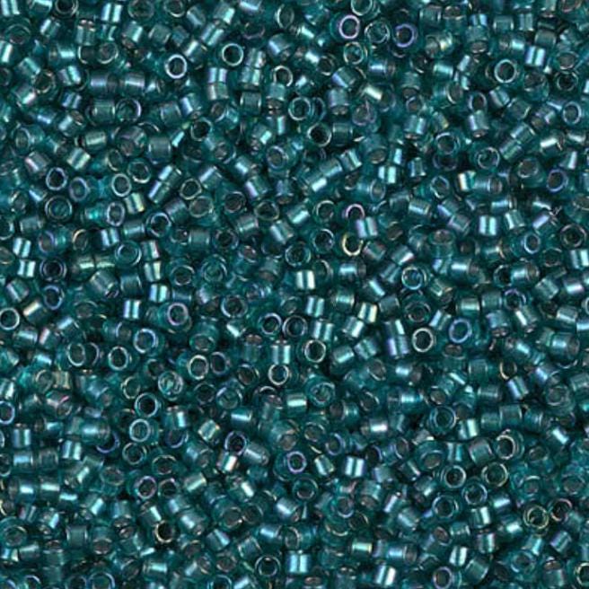 Sparkling Aqua Green Lined Teal AB Miyuki Delica 11/0 DB1769
