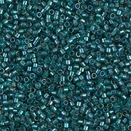 Sparkling Aqua Green Lined Teal AB Miyuki Delica 11/0 DB1769