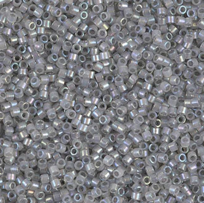 Sparkling Pewter Lined Lt Tea Rose AB Miyuki Delica 11/0 DB1771