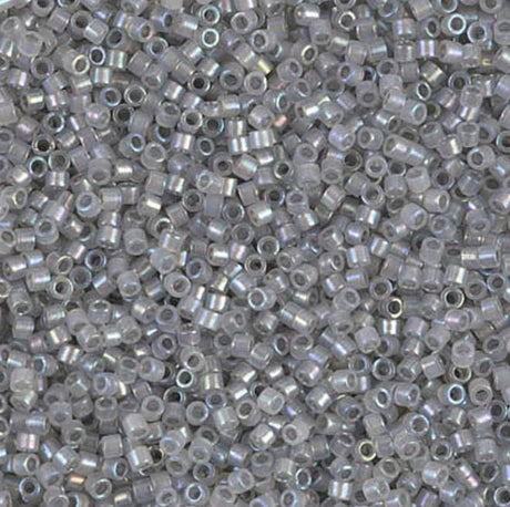 Sparkling Pewter Lined Lt Tea Rose AB Miyuki Delica 11/0 DB1771
