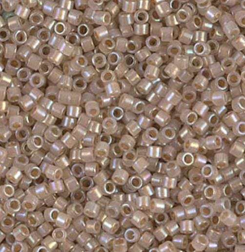 DB1731 11/0 Beige Lined Opal AB Miyuki Delica