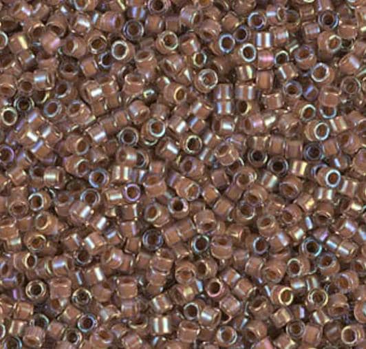 DB1732 11/0 Cocoa Lined Crystal AB Miyuki Delica