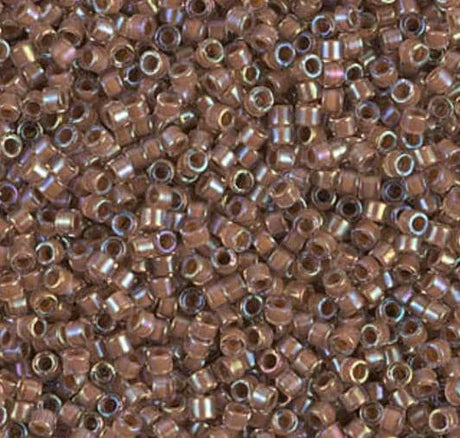 DB1732 11/0 Cocoa Lined Crystal AB Miyuki Delica